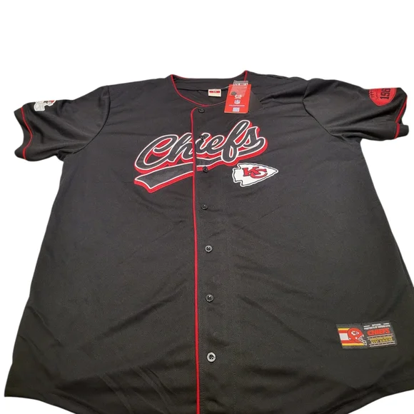 Kansas City Chiefs Black Button-Up Jersey - Picture 10 of 10